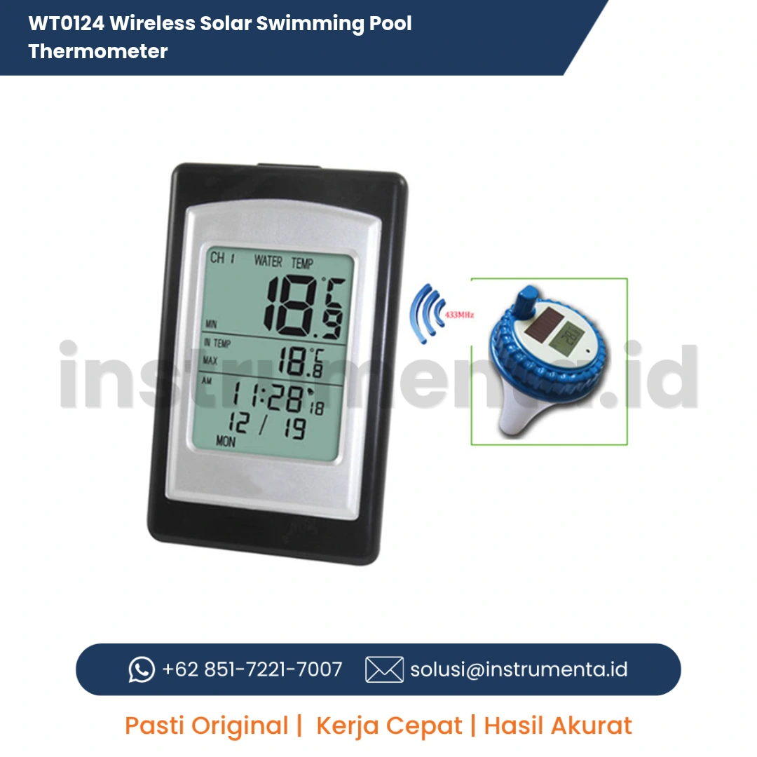 Ready Stock WT0124 Wireless Solar Swimming Pool Thermometer Termometer Kolam Renang Digital Apung Nirkabel
